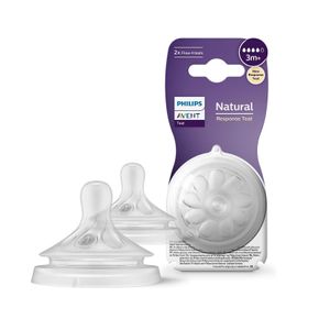 Philips Avent Natural Response Teat, 3m+ 2Pcs Set Model - SCY 964/02